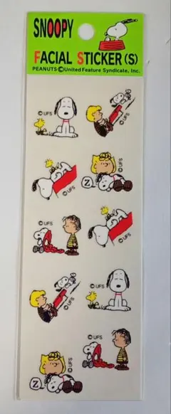 平成レトロ　　スヌーピー　フェイシャルステッカー　　a14