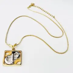 美品 Pierre Cardin ロゴ スクエア スネークチェーン ネックレスのサムネイル