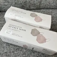 3coins 3D FACE MASK ダイヤモンド型立体形状マスク ピンク