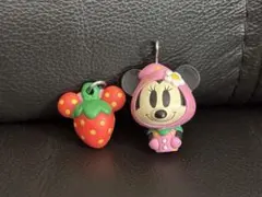 ディズニー　ミニー　いちご　ストラップ　部品