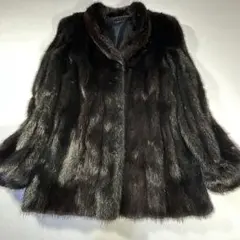 4.2万円からお値下げ◎サガミンク ファーコート ショールカラ― スカラップ 4.2万円からお値下げ◎サガミンク ファーコート ショールカラ