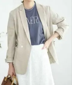 ❣️お値下げ　❣️未使用品　イエナ　リネンジャケット　日本製　ダブルジャケット ce015-41867-02b.jpg?basethum=225