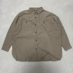 Heart Market コーデュロイ シャツ 胸ポケット ベージュ ロゴ刺繍