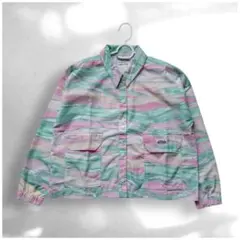 美品 アディダス マルチカラージャケット ピンク 緑 黄色 白