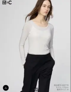 UNIQLO 極暖ヒートテックカシミヤブレンドUネックT ナチュラル