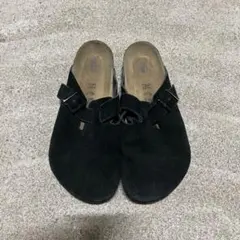 極美品 ビルケンシュトック ボストン ブラック 26.5 スエード ナロー幅