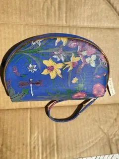 花柄青ポーチ（複数サイズ）