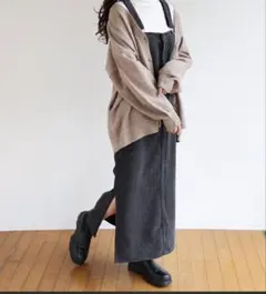 and me コーデュロイ　ジャンパースカート　M