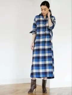 BLUEBIRD BOULEVARD 定価4万 チェックシャツ ワンピース