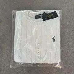 新品タグ付き】ポロラルフローレン ケーブルサマーニット 半袖M