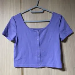 SUR パープル ボタン付き Tシャツ Mサイズ