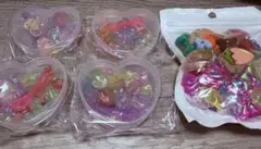 ビーズセット　まとめ売り　キッズ　花　貝殻　星　リボン　いちご　ケース入り　大量