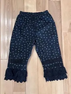 しまむらsoft cheese 花柄フリル裾ロングパンツ　90