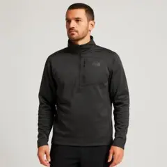 美品ノースフェイス ハーフジップ ジャージ フリース M グレー スポーツ