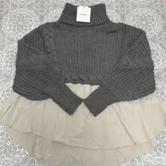 【OSMOSIS】オズモーシス 新品 編込ニット切替プルオーバー