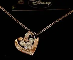 新品❤️Disney ミッキーハートネックレス (ピンクゴールドにクリスタル)