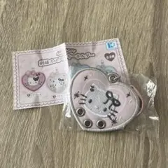 ハローキティ 刺繍カスタムキーホルダー ピンク
