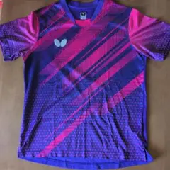 Butterfly 卓球ウェア 紫/ピンク Мメンズ　レディース兼用ゲームシャツ