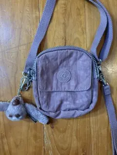 Kipling キップリング ミニショルダーバッグ パープル　モンキーチャーム付