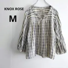 KNOX ROSE コットン100% ストライプ ブラウス M チュニック