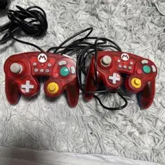 ゲームキューブコントローラー クリアレッド 2個セット　ジャンク