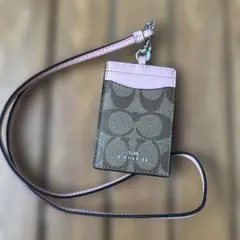 COACH パスケース ブラウン× ピンク　コーチ　定期入れ　カード入れ