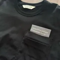 Beautiful people レディースTシャツロゴ入りブラックのサムネイル