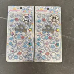 【2個セット】ぷくぷくあわわちゃん　光るジュエルプチドロップシール　ストーンつき