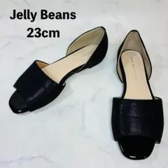 美品　Jelly Beans ブラック オープントゥサンダル　23cm
