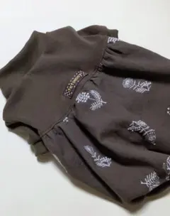 花柄刺繍の犬服半袖バルーンワンピース