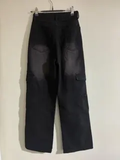 カーゴデニムパンツ ブラック　SS
