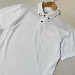 DESCENTE メンズ ゴルフボタンダウンシャツ ホワイト☆美品☆