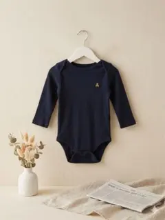 Baby GAP ベビー ボディスーツ 90 ネイビー クマ刺繍 韓国子供服風