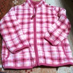 ユニクロ フリースジャケット 110 ピンクチェック