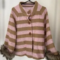 新品未使用 VIS ストライプジャケット ピンクブラウン