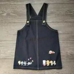 デニム風　紺色　ジャンバースカート サイズ100cm