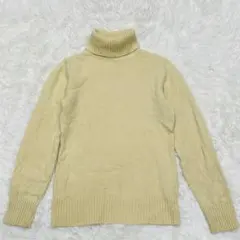 ユニクロ　タートルネックセーター　長袖　クリーム　ベージュ　【M】　ウール混