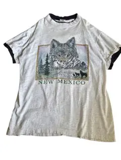 90s USA製 Alore ウルフ アニマルTシャツ リメイク XLのサムネイル