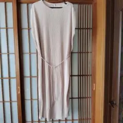 UNIQLO プリーツ ノースリーブワンピース XXL ナチュラル