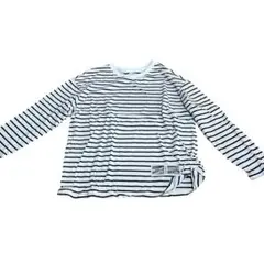 新品ボーダーカットソー⭐️ ストライプ長袖Tシャツ　黒ボーダー　2XL