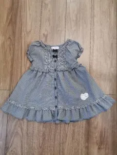 mezzopianoチェック柄フリルワンピース（黒と白）