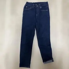 ユニクロ 140 ストレッチ デニム ダークブルー ストレートレッグ 長ズボン