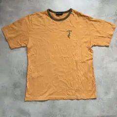 リンガーTシャツ 胸ワンポイント オレンジ カーキ アメカジ Y2K L