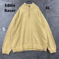 エディーバウアー ハーフジップニット 黄色 無地デザイン XL【7928】