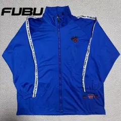 FUBU トラックジャケット 刺繍 ロゴテープ ブルー L ビッグシルエットのサムネイル