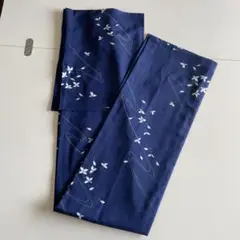 夏着物 紺色 白花柄 透け感 身丈157cm 中古 和装 夏物