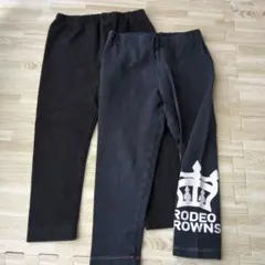 RODEO CROWNS 黒パンツ 2枚セットユニクロレギンスユニクロパンツ