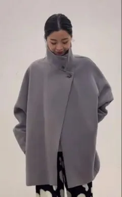 ポローラ polaura オフショルカラーダブルボタンジャケット 正規品