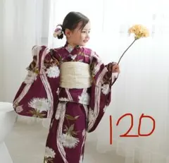 utatane kids 高級変わり織子供浴衣大正浪漫ワインに立涌と花