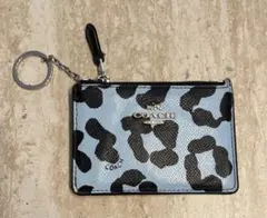 COACH コーチ コインケース 小銭入れ アニマル柄 ブルー